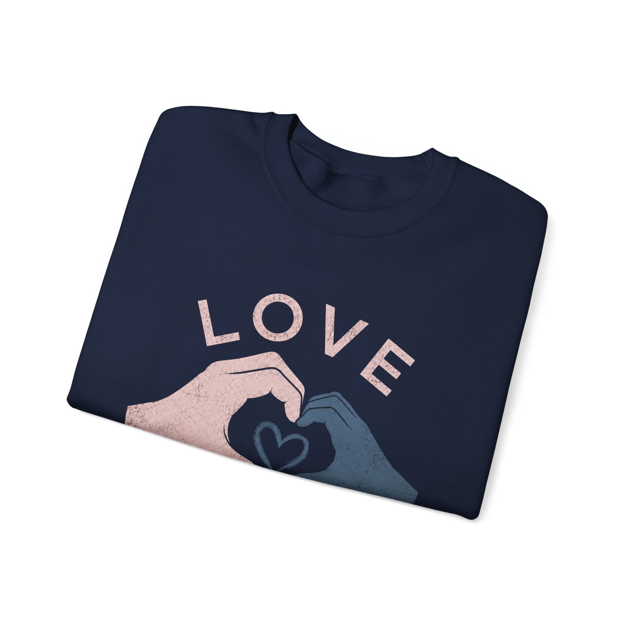Autism Acceptance Sweatshirt | Love Makes Us Strong Crewneck | Heart Hands Sweatshirt | Neurodiversity Gift | Inclusion Apparel