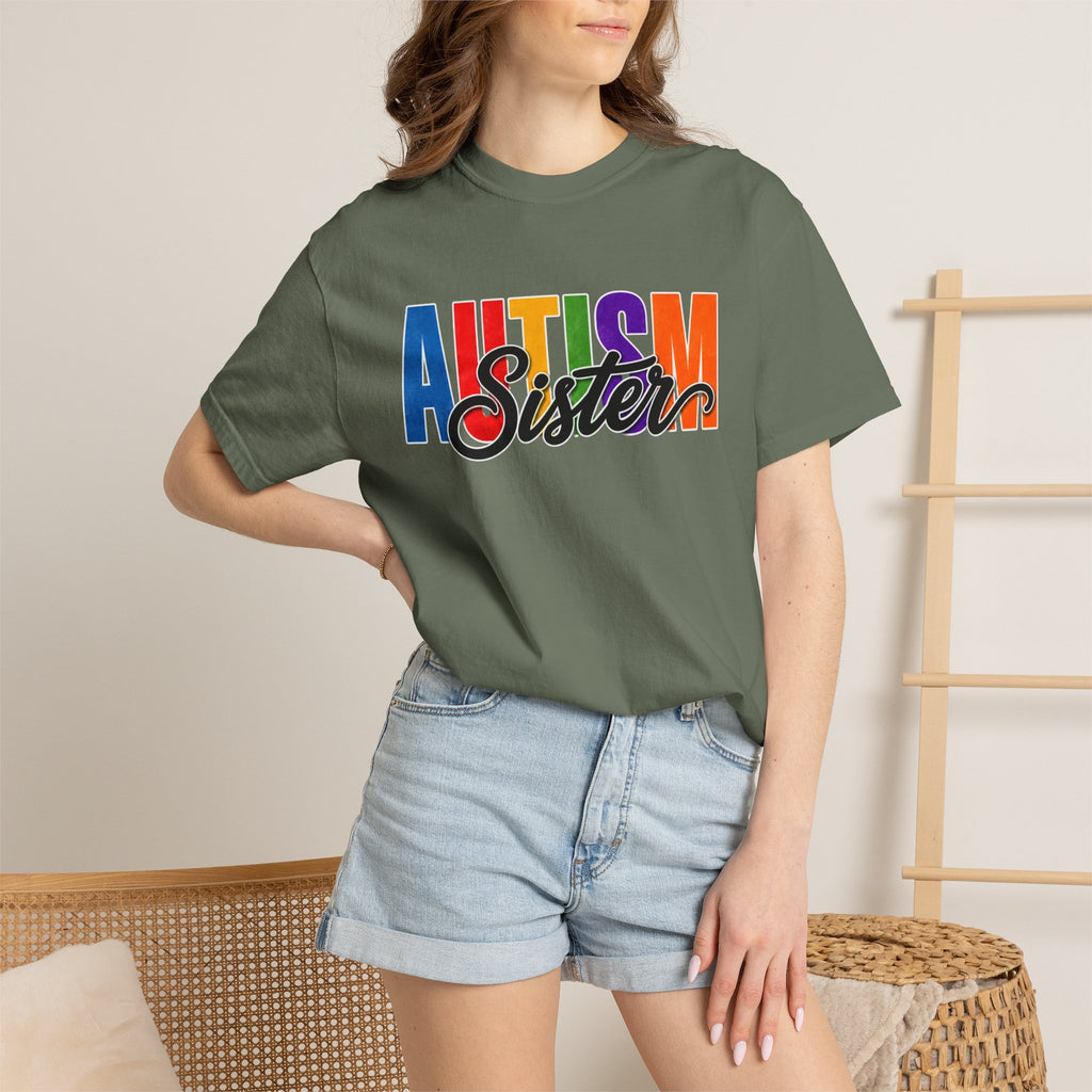 Autism Sister Shirt Proud Autism Sister T Shirt Autism Awareness Autism Acceptance Gift Puzzle Heart Special Needs Sibling Tee