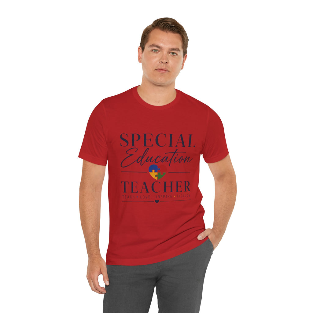 Special Education Teacher Shirt | Teach Love Inspire T-Shirt | Puzzle Heart Graphic Tee | Autism Acceptance Gift | Inclusive Teacher