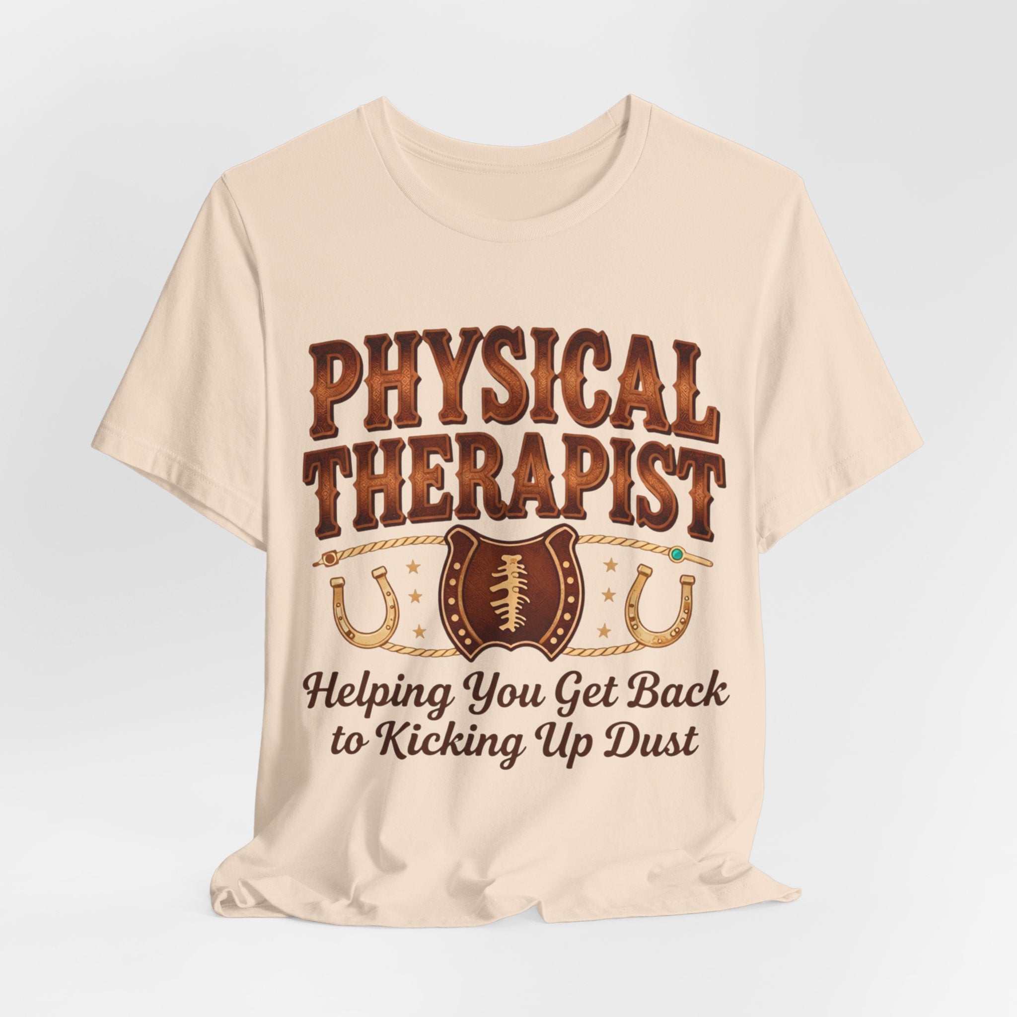 Physical Therapist Football Horseshoes Tee | Helping You Get Back to Kicking Up Dust