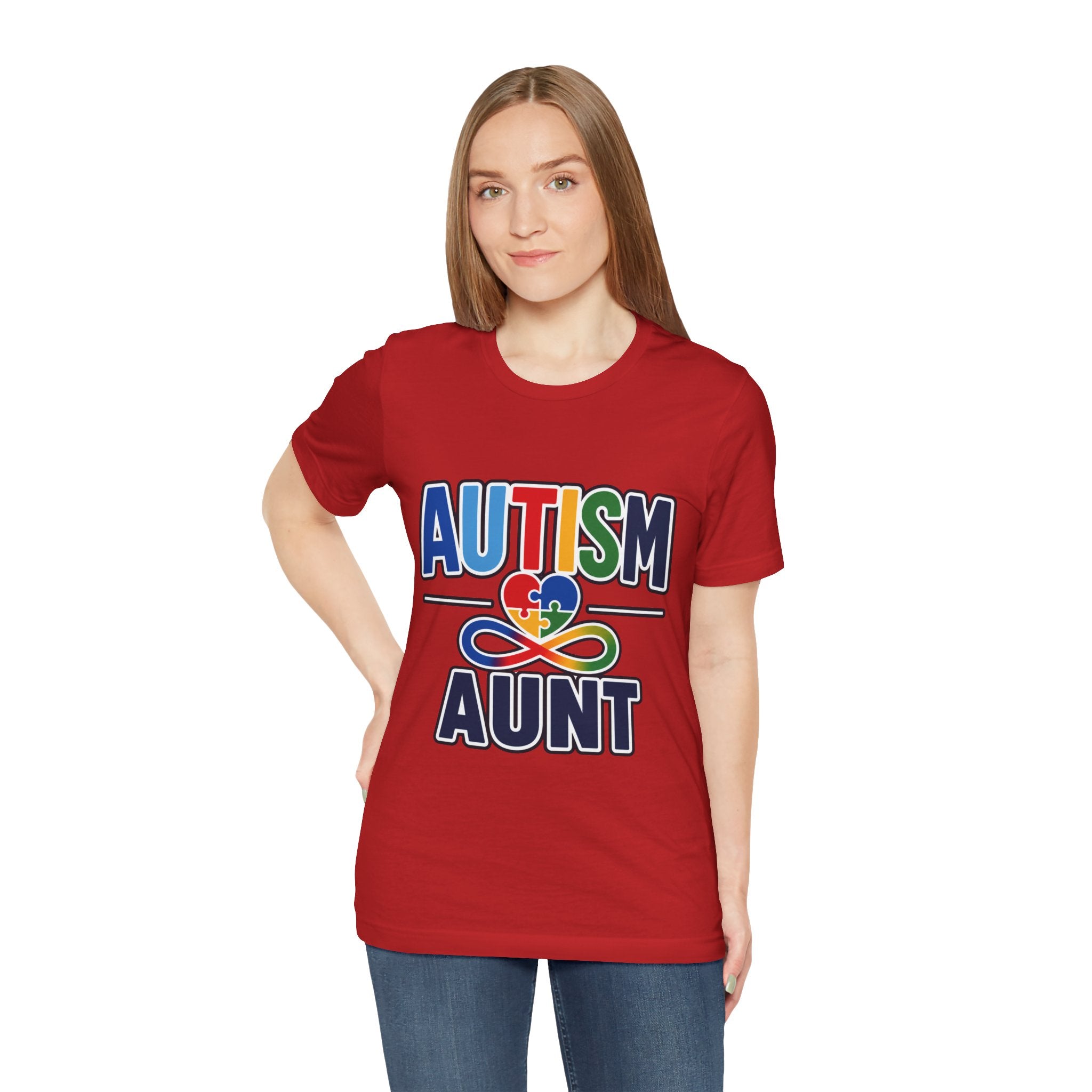 Autism Aunt Shirt | Colorful Puzzle Heart Tee | Autism Acceptance Gift for Aunt | Neurodiversity Awareness T-Shirt | Family Apparel