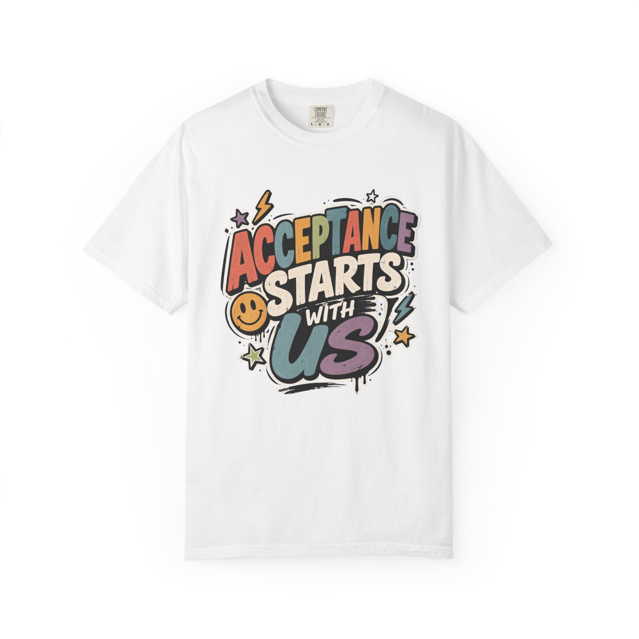 Acceptance Starts With Us T-Shirt, Positive Message Graphic Tee, Autism Acceptance Shirt, Inclusion Advocate Gift, Special Ed Teacher