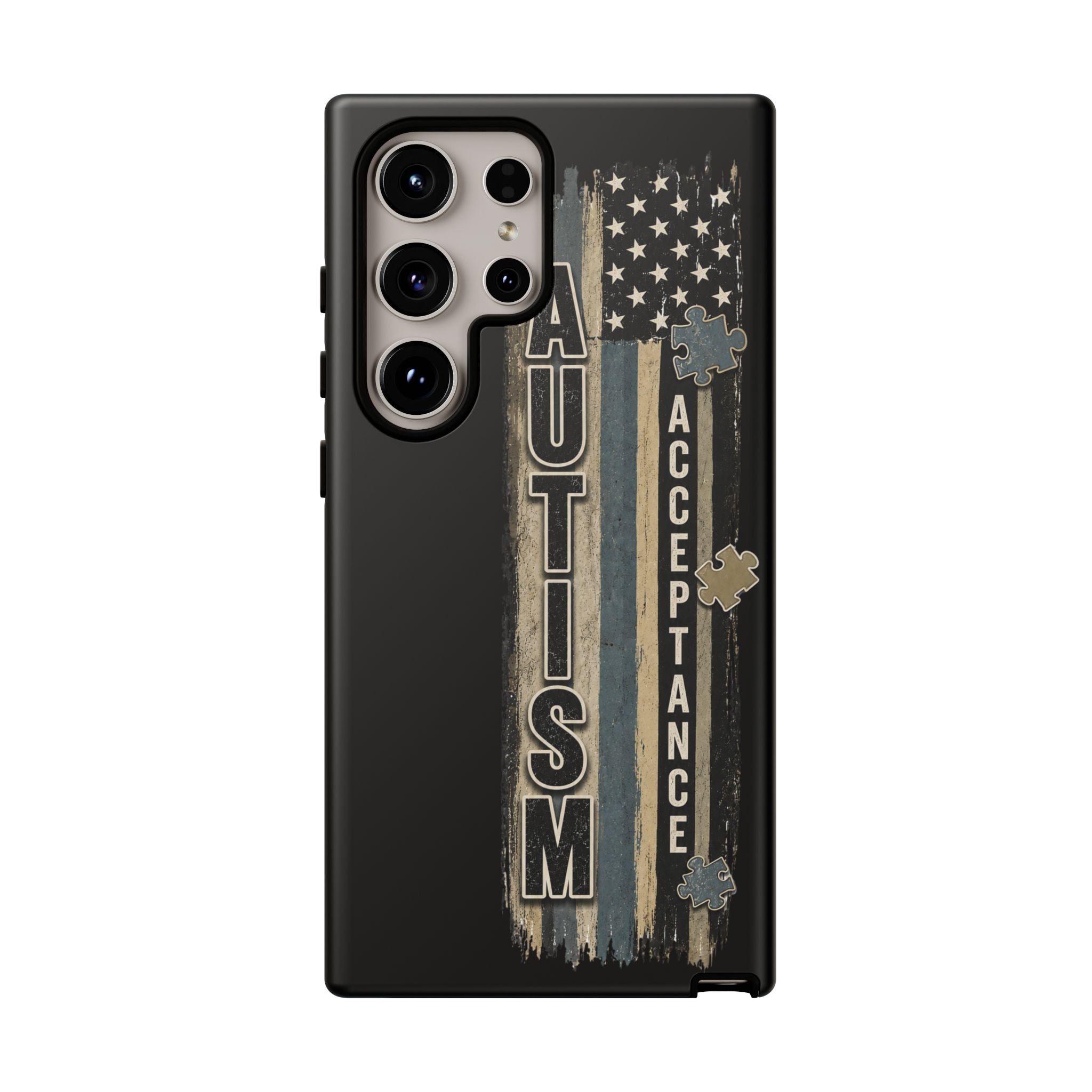 Autism Acceptance Phone Case Puzzle Piece Flag iPhone Samsung Tough Case Autism Awareness Neurodiversity Gift Special Needs Case