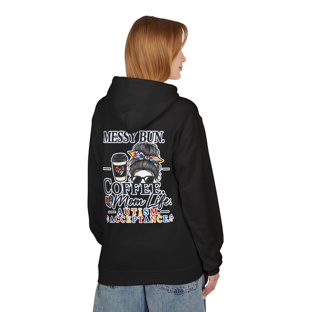 Autism Mom Hoodie Messy Bun Coffee Mom Life Sweatshirt Autism Acceptance Hoodie Special Needs Mom Gift Neurodiversity
