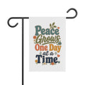 Peace Grows One Day at a Time Garden Banner | Floral Typography