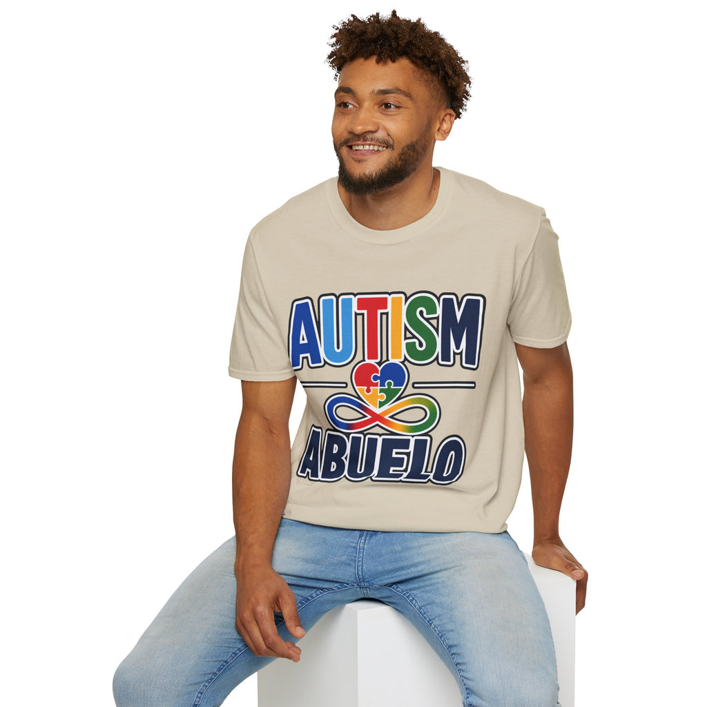 Autism Puzzle Heart Infinity Abuelo T-Shirt | Grandfather Awareness Tee