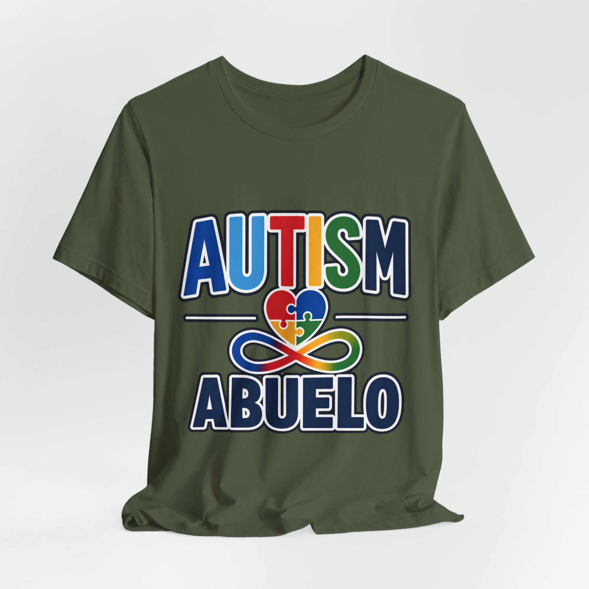 Autism Abuelo Shirt | Proud Autism Grandpa T-Shirt | Spanish Grandpa Puzzle Heart Infinity Design | Autism Awareness & Acceptance Gift