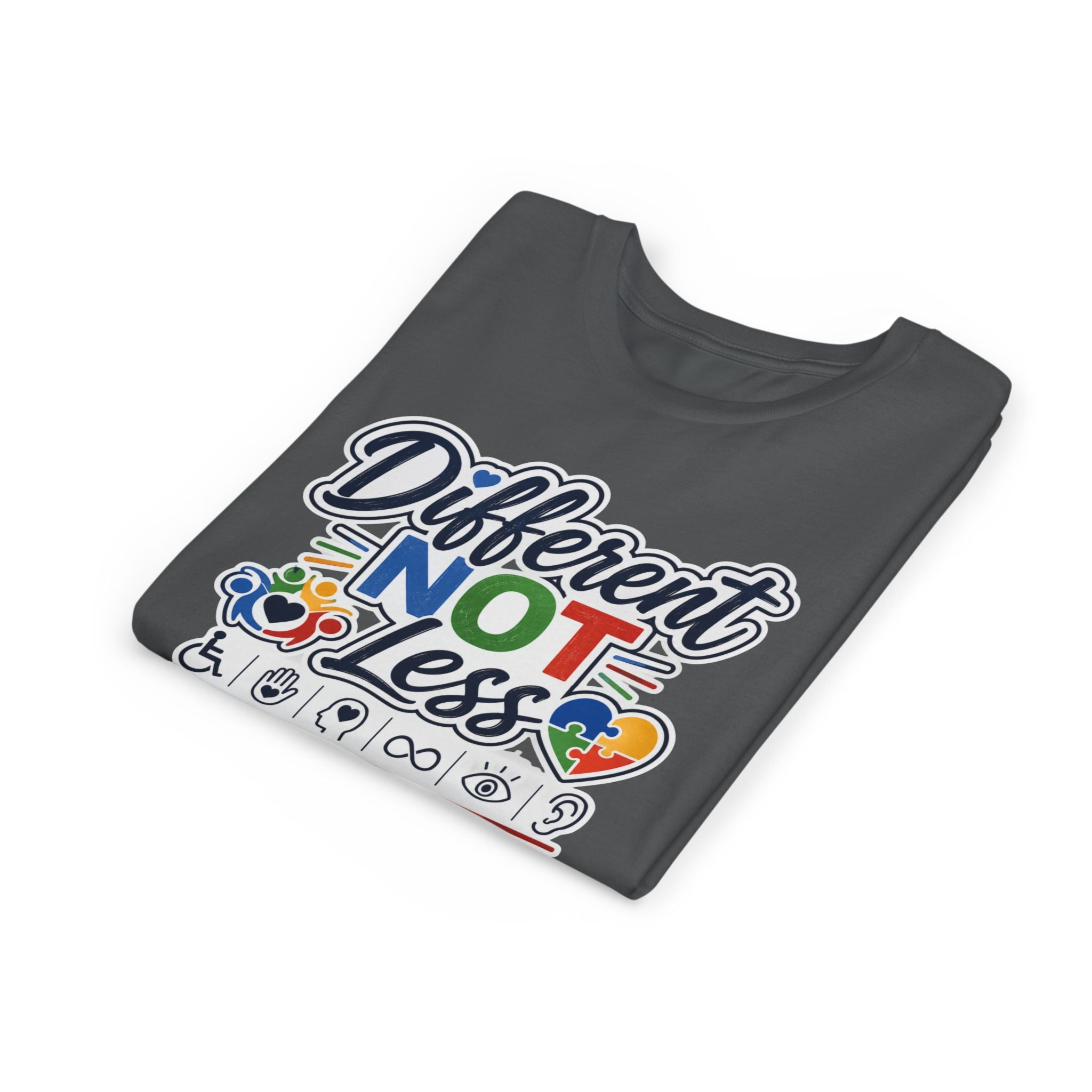 Youth Tee — "Different Not Less" Inclusive Pride Autism Awareness Shirt