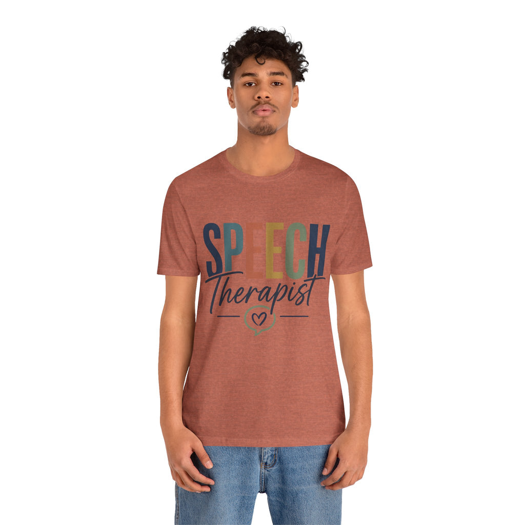 Speech Therapist Shirt | SLP T-Shirt | Heart Typography Graphic Tee | Speech Language Pathologist Gift | Therapist Appreciation Apparel