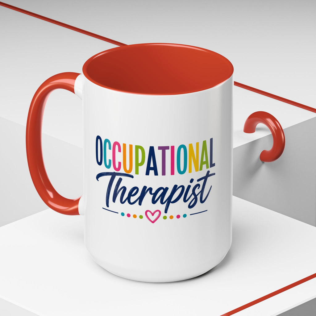 Occupational Therapist Mug | Accent Coffee Mug, Colorful Script 11oz 15oz
