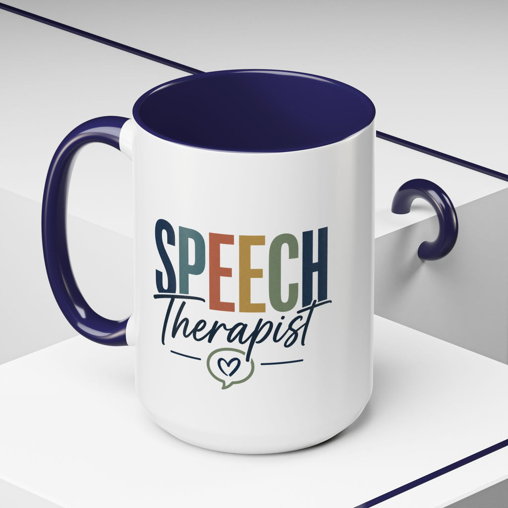 Speech Therapist Coffee Mug | Colorful Lettering Accent Mug