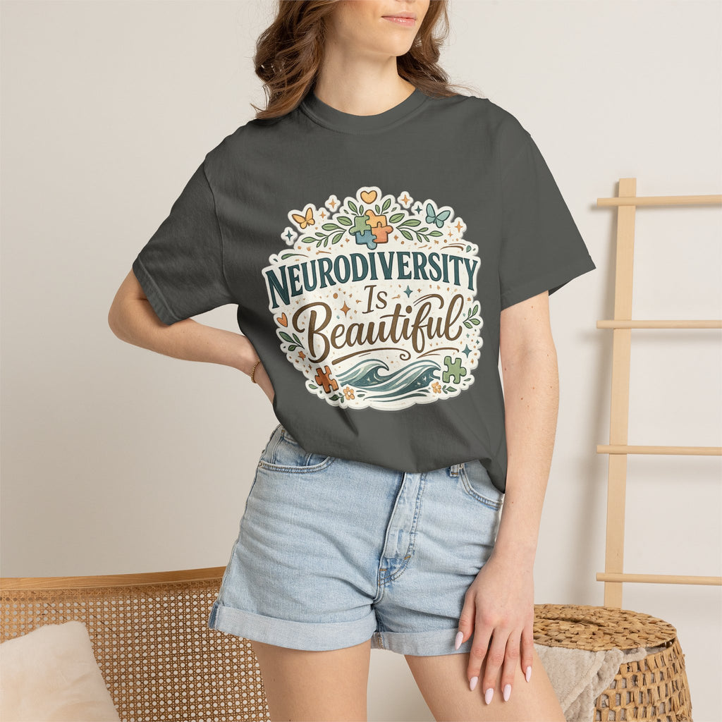 Neurodiversity Is Beautiful T-shirt | Floral Wave Awareness Tee