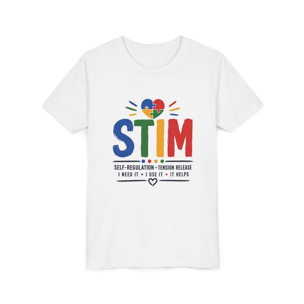 Sensory STIM Pride Heart Youth Tee | Autism Sensory Regulation Shirt