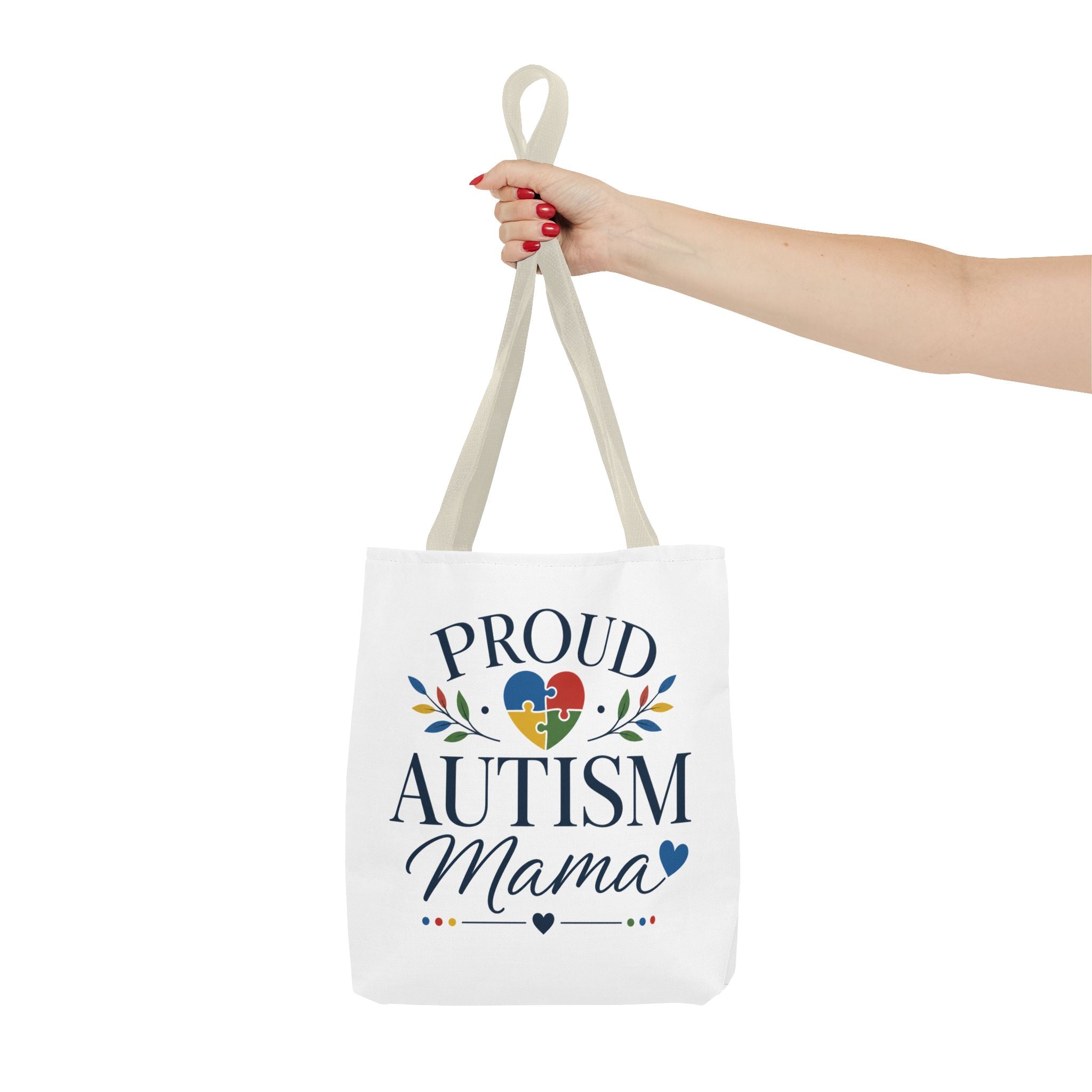 Proud Autism Mama Tote Bag | Puzzle Heart Support Awareness