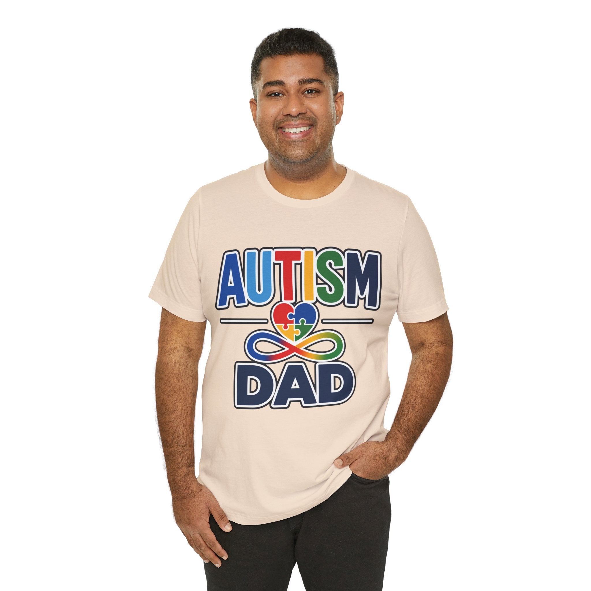 Autism Dad Heart Puzzle Infinity Shirt, Autism Awareness T-Shirt, Autism Acceptance Dad Gift, Neurodiversity Family Apparel