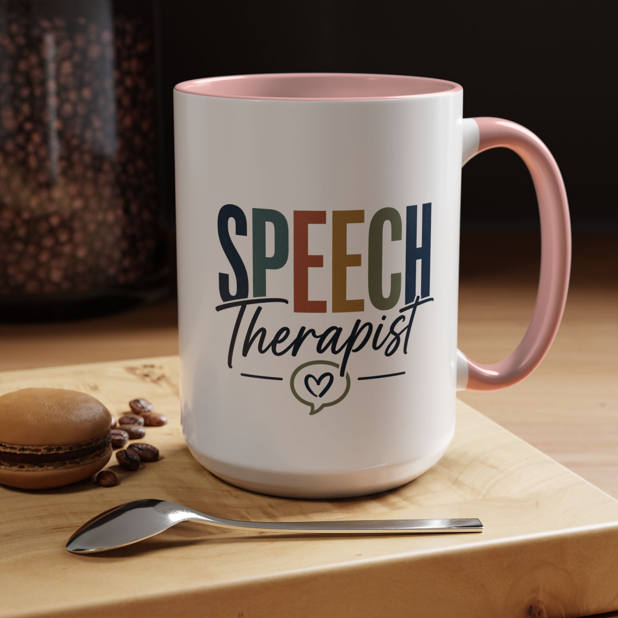 Speech Therapist Coffee Mug | Colorful Lettering Accent Mug