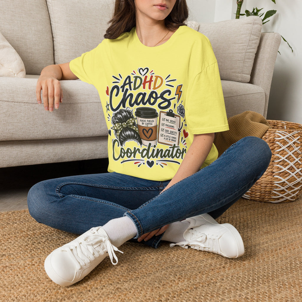 ADHD Chaos Coordinator Shirt | Funny ADHD T-Shirt | ADHD Awareness Graphic Shirt | Mental Health Gift | Coffee & Chaos Apparel