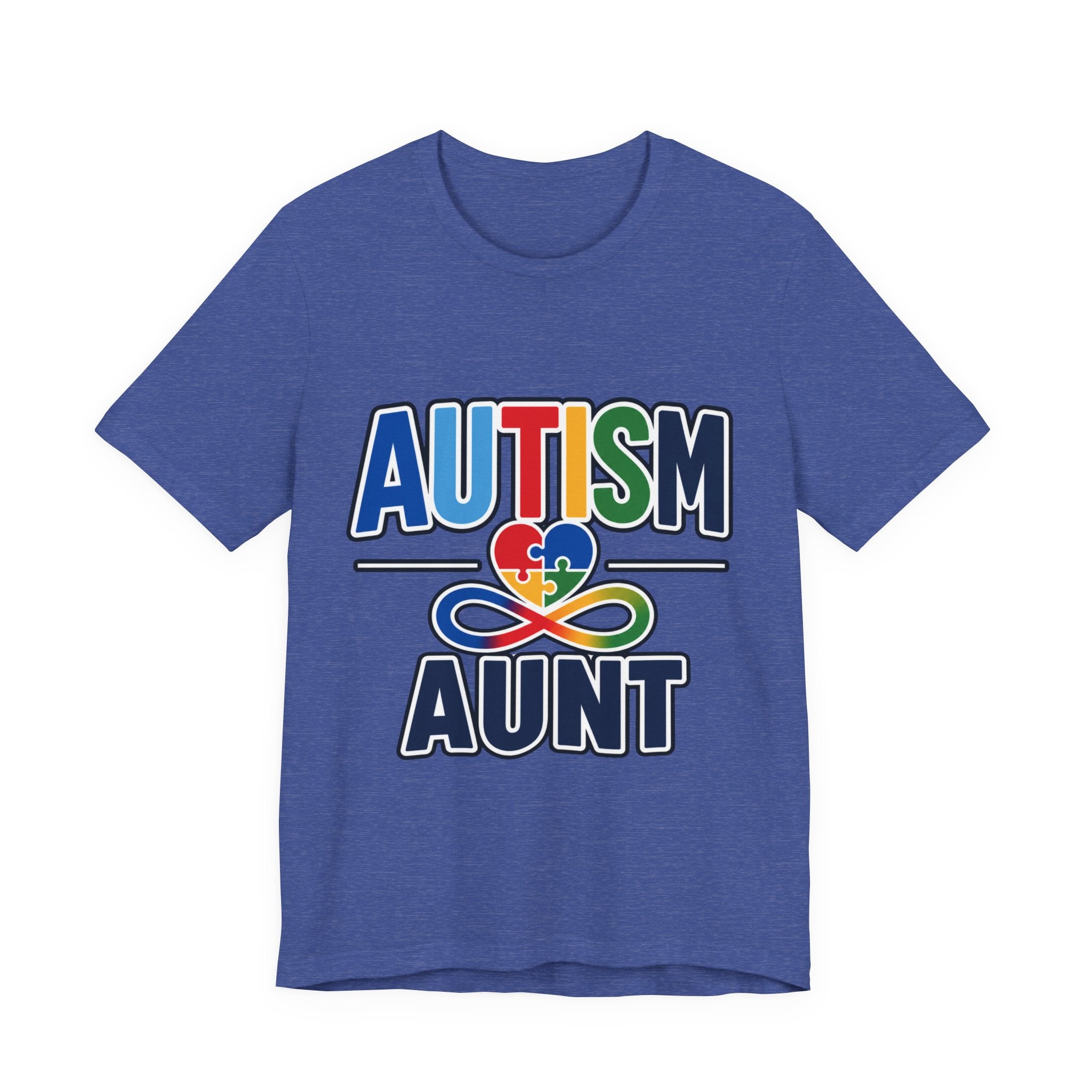 Autism Aunt Shirt | Colorful Puzzle Heart Tee | Autism Acceptance Gift for Aunt | Neurodiversity Awareness T-Shirt | Family Apparel