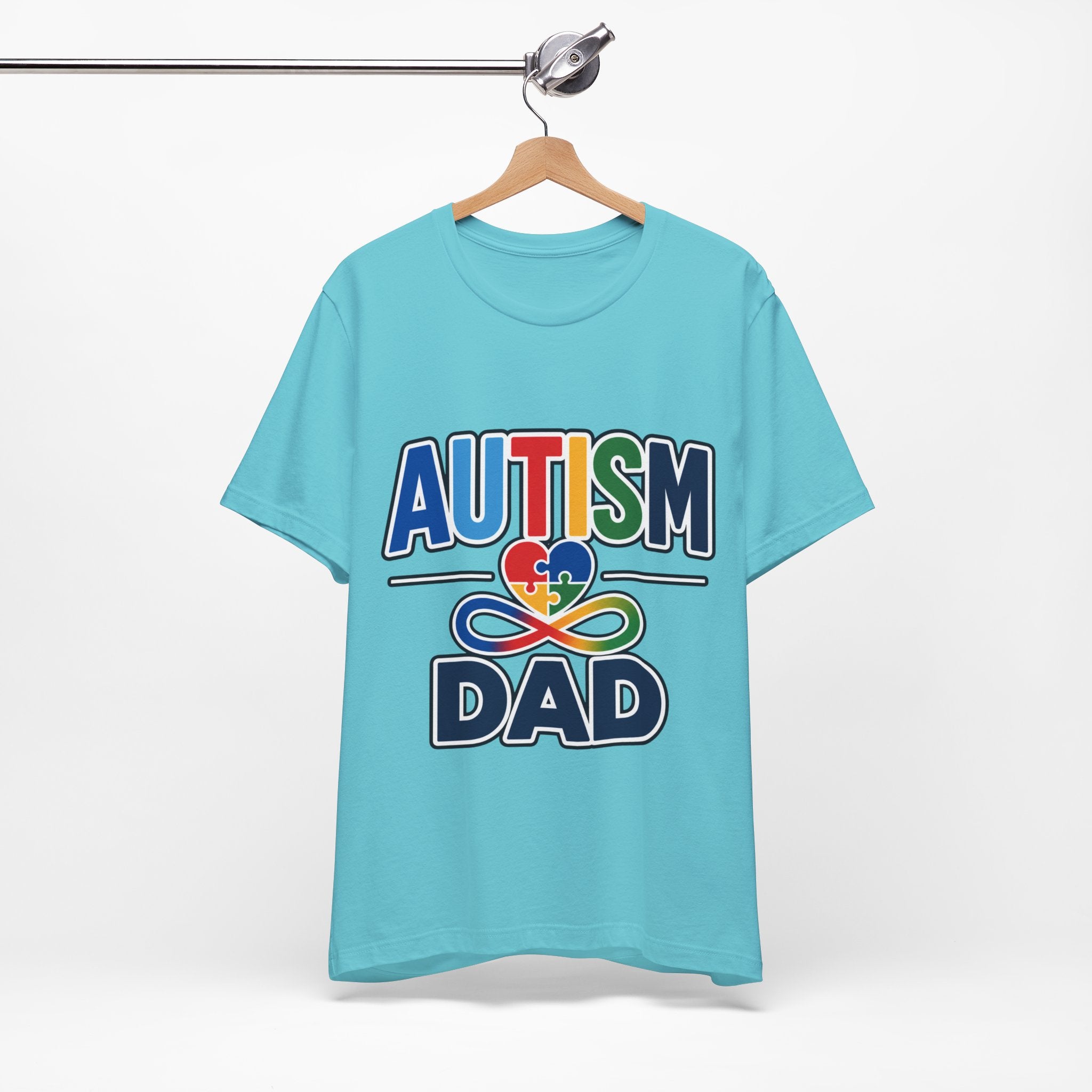 Autism Dad Shirt | Proud Autism Father T-Shirt | Colorful Puzzle Heart Infinity Design | Autism Awareness Gift for Dad | Autism Acceptance Tee