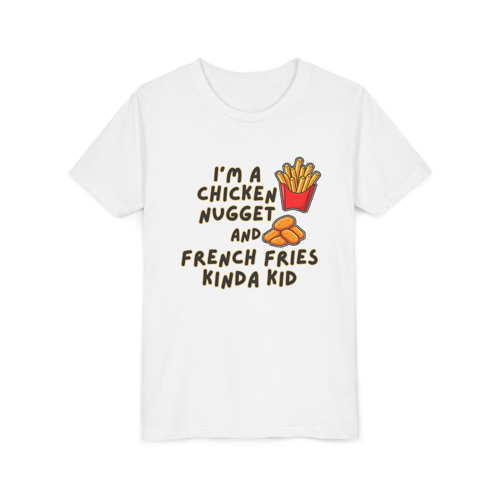 I'm A Chicken Nugget And French Fries Kinda Kid Youth Tee, Autism Picky Eater Shirt, Kids Food Humor Tee, Autism Sensory Eating Gift