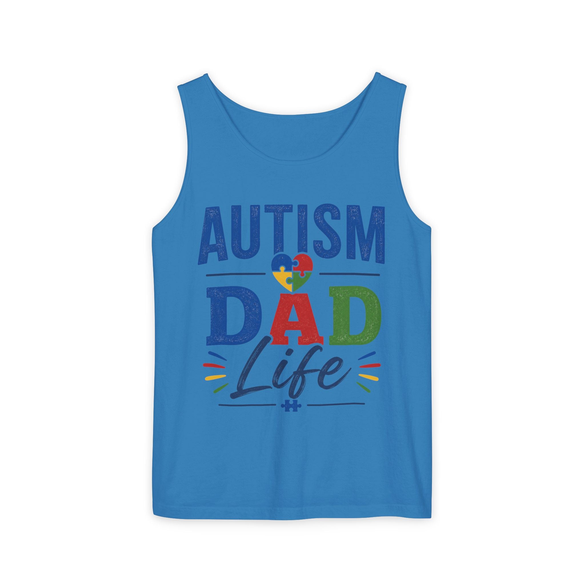 Autism Dad Life Tank Top | Awareness Puzzle Heart, Father Support