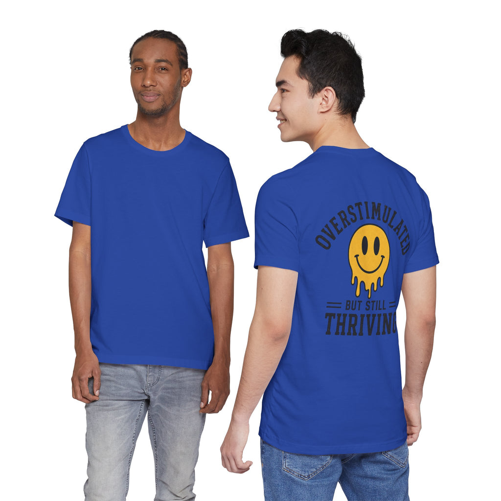 Overstimulated But Still Thriving Shirt | Smiley Face Tee | Neurodivergent Shirt | ADHD Autism Mental Health Gift | Introvert Tee