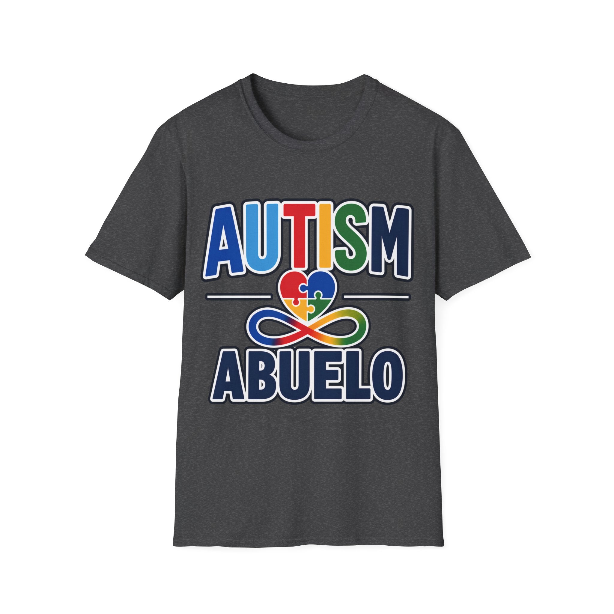 Autism Puzzle Heart Infinity Abuelo T-Shirt | Grandfather Awareness Tee