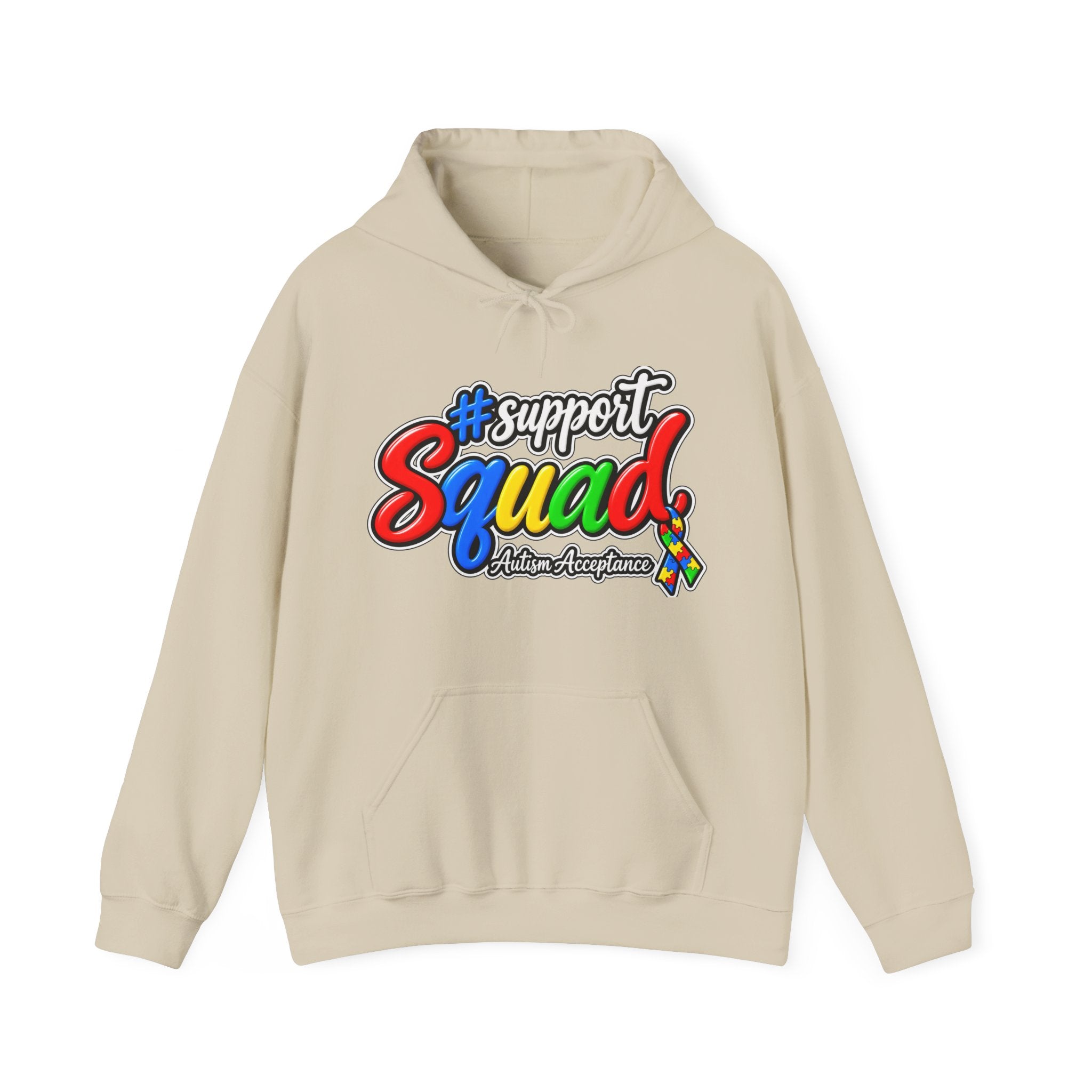 Support Squad Hoodie, Rainbow Autism Awareness Sweatshirt, Autism Acceptance Crewneck, Matching Family Autism Squad Gift