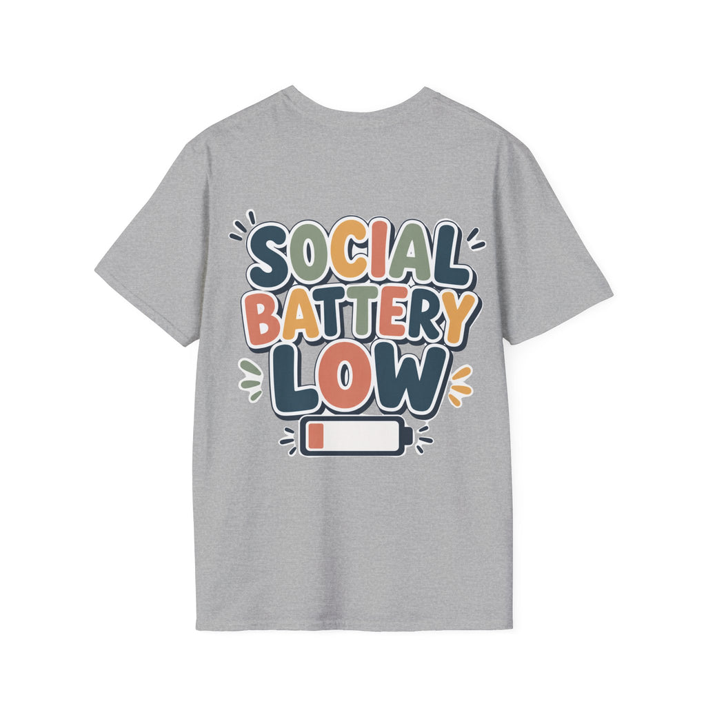 Social Battery Low Shirt | Introvert Tee | Funny Social Anxiety Shirt | Neurodivergent Apparel | ADHD Autism Mental Health Gift