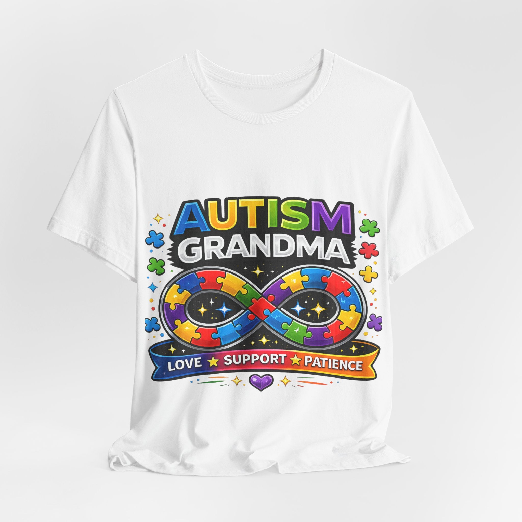 Autism Grandma Shirt | Proud Autism Grandma Tee | Infinity Puzzle Ribbon T-Shirt | Love Support Patience Gift | Autism Awareness Apparel