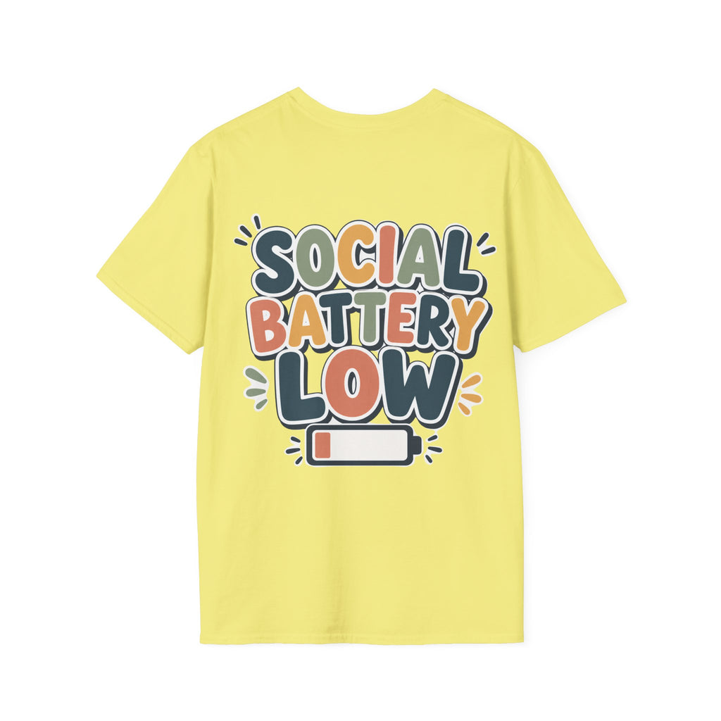 Social Battery Low Shirt | Introvert Tee | Funny Social Anxiety Shirt | Neurodivergent Apparel | ADHD Autism Mental Health Gift