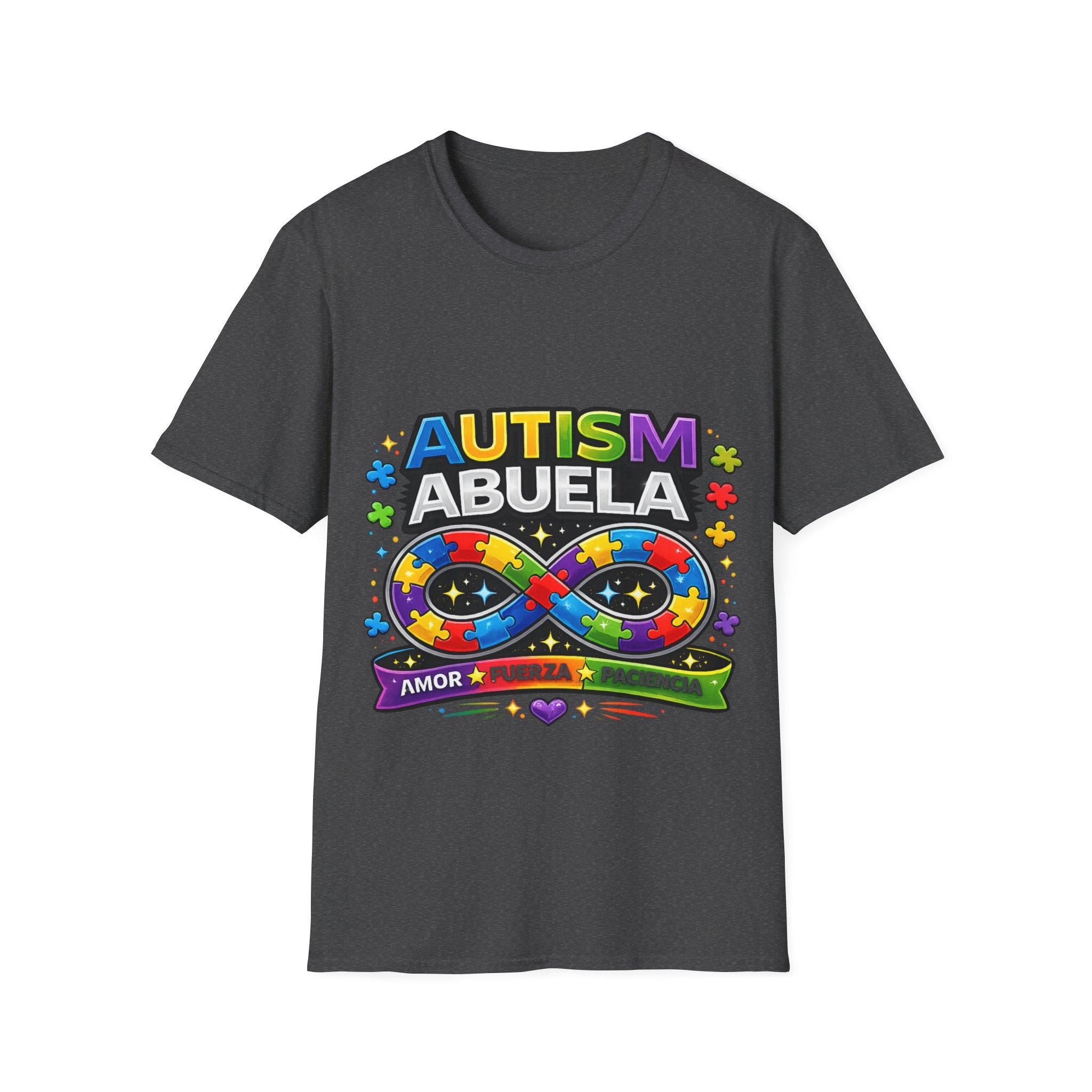Autism Abuela T-Shirt | Rainbow Puzzle Infinity Design