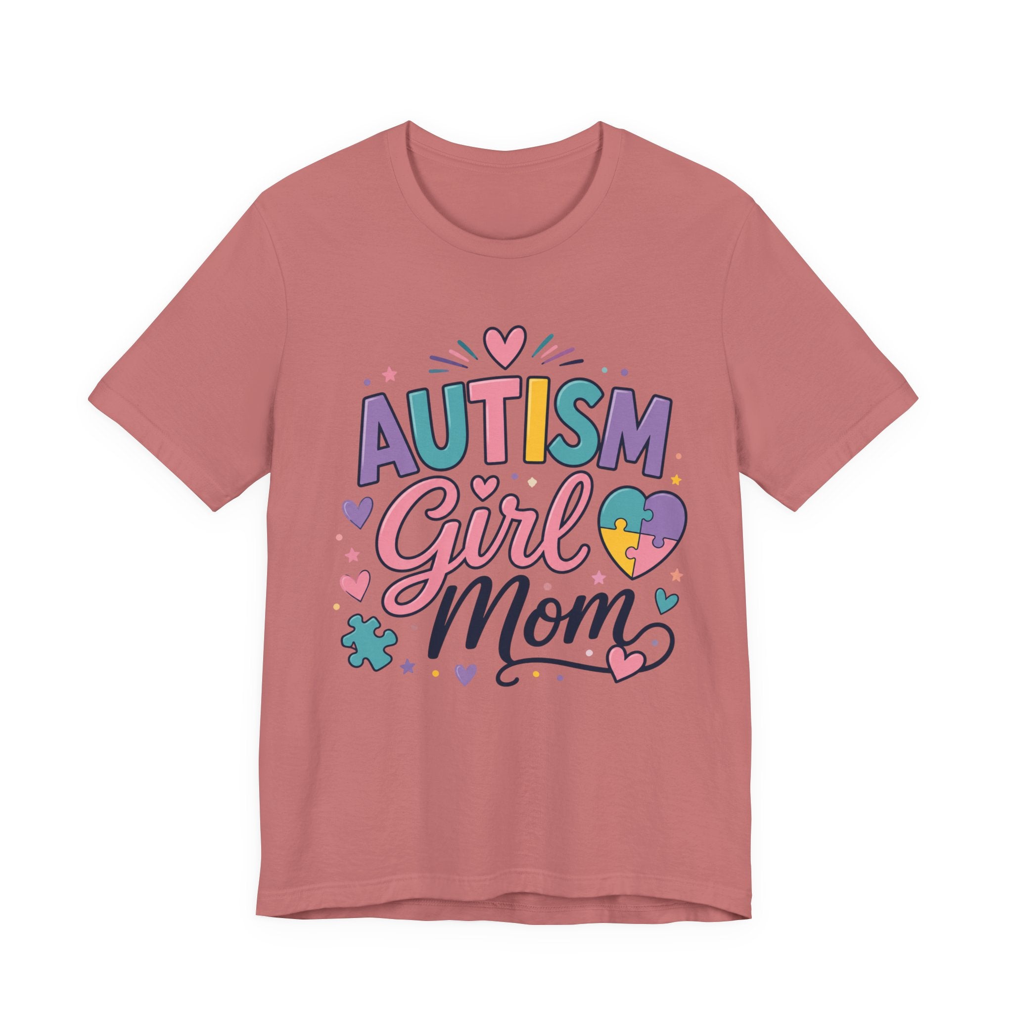 Autism Girl Mom T-Shirt | Puzzle Heart Mom Tee, Neurodiversity Support