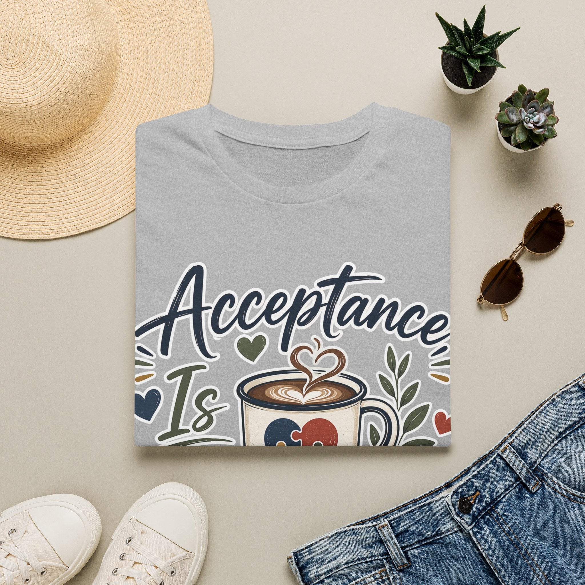Acceptance Is Always Brewing Shirt | Coffee Lover T-Shirt | Autism Acceptance Tee | Inclusive Graphic Shirt | Barista Gift