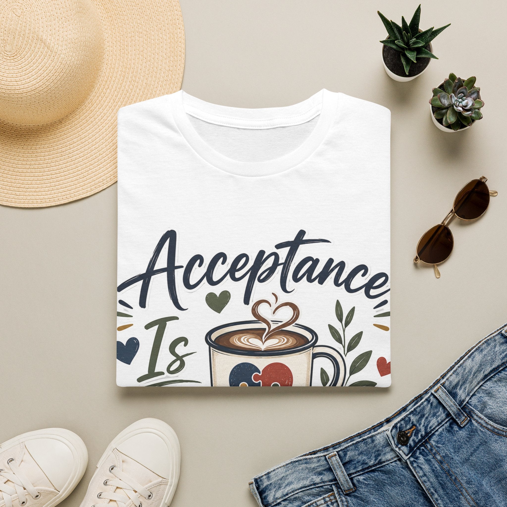Acceptance Is Always Brewing Shirt | Coffee Lover T-Shirt | Autism Acceptance Tee | Inclusive Graphic Shirt | Barista Gift
