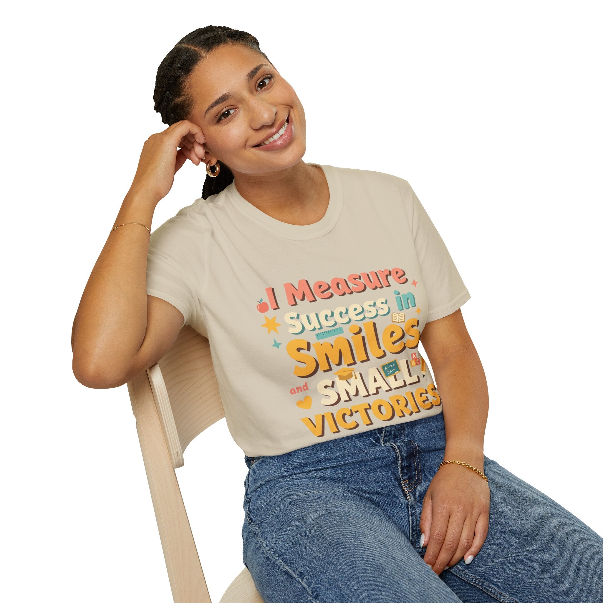 I Measure Success in Smiles Graphic T-Shirt | Positive Quote Tee