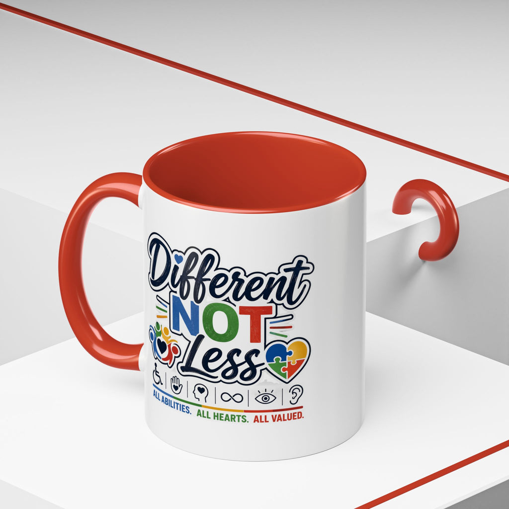 Different Not Less Accent Coffee Mug – Disability Pride Inspirational 11/15oz