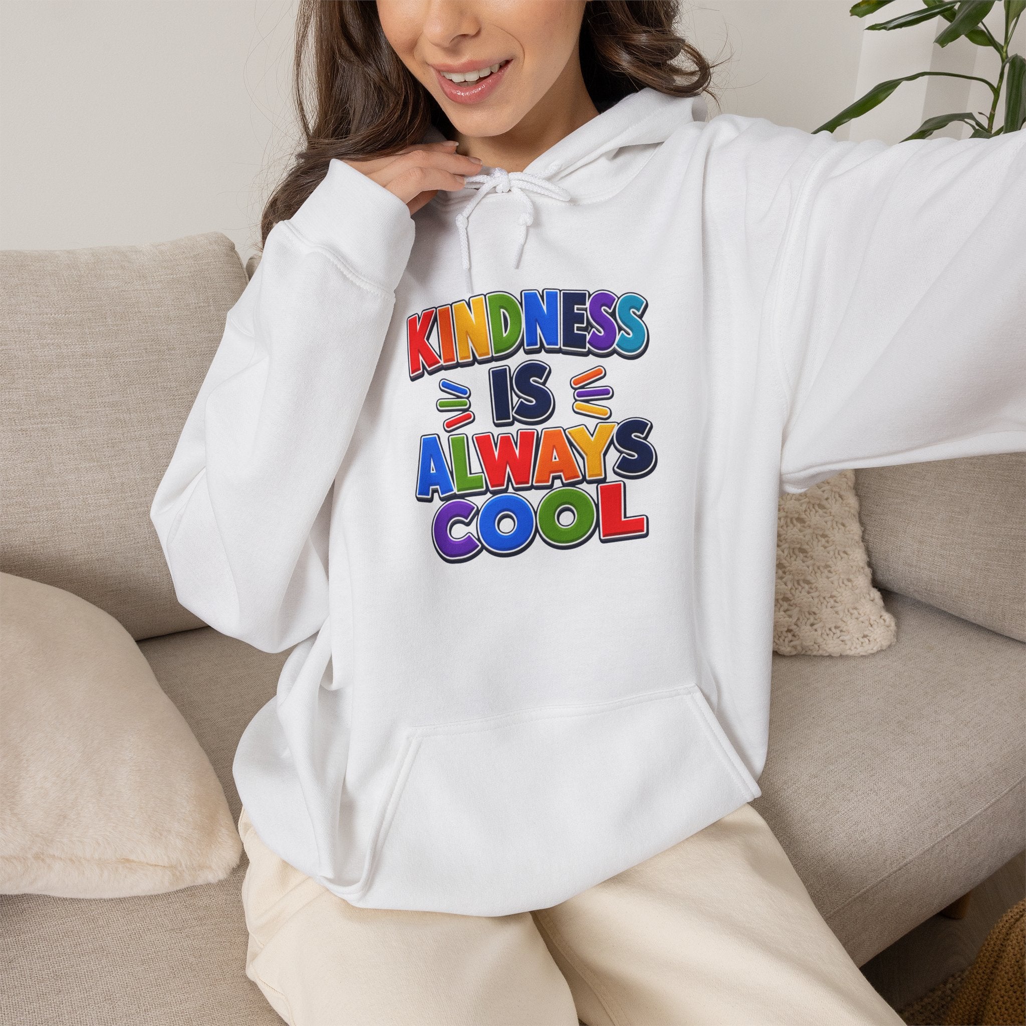Kindness Is Always Cool hoodie | Rainbow Retro Lettering