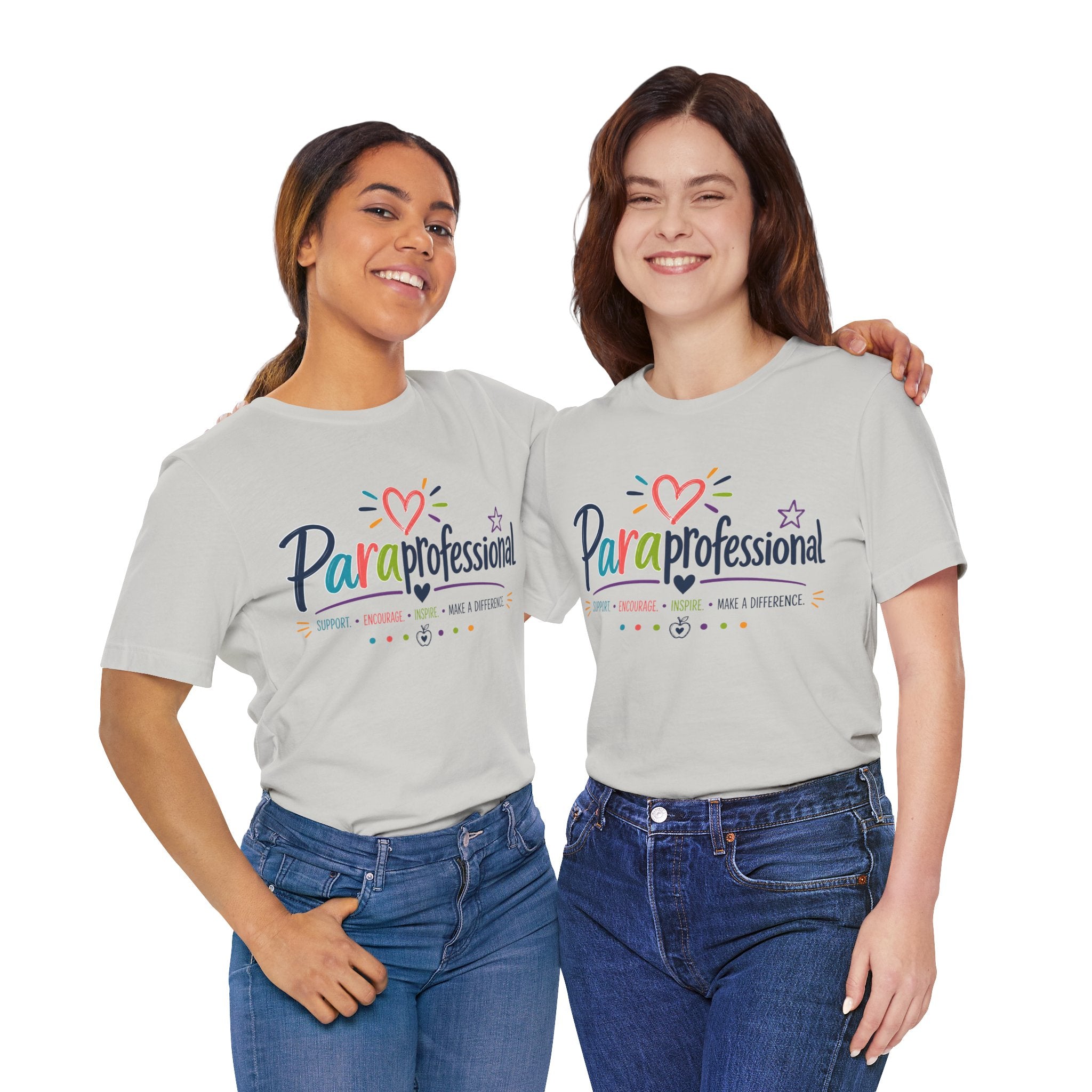ParaProfessional T‑Shirt — Colorful Heart Design, Support Encourage Inspire Tee