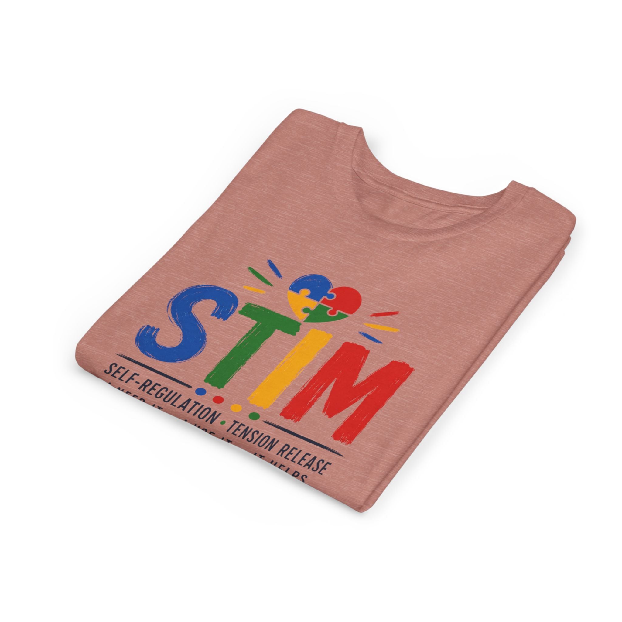 Sensory STIM Pride Heart Youth Tee | Autism Sensory Regulation Shirt