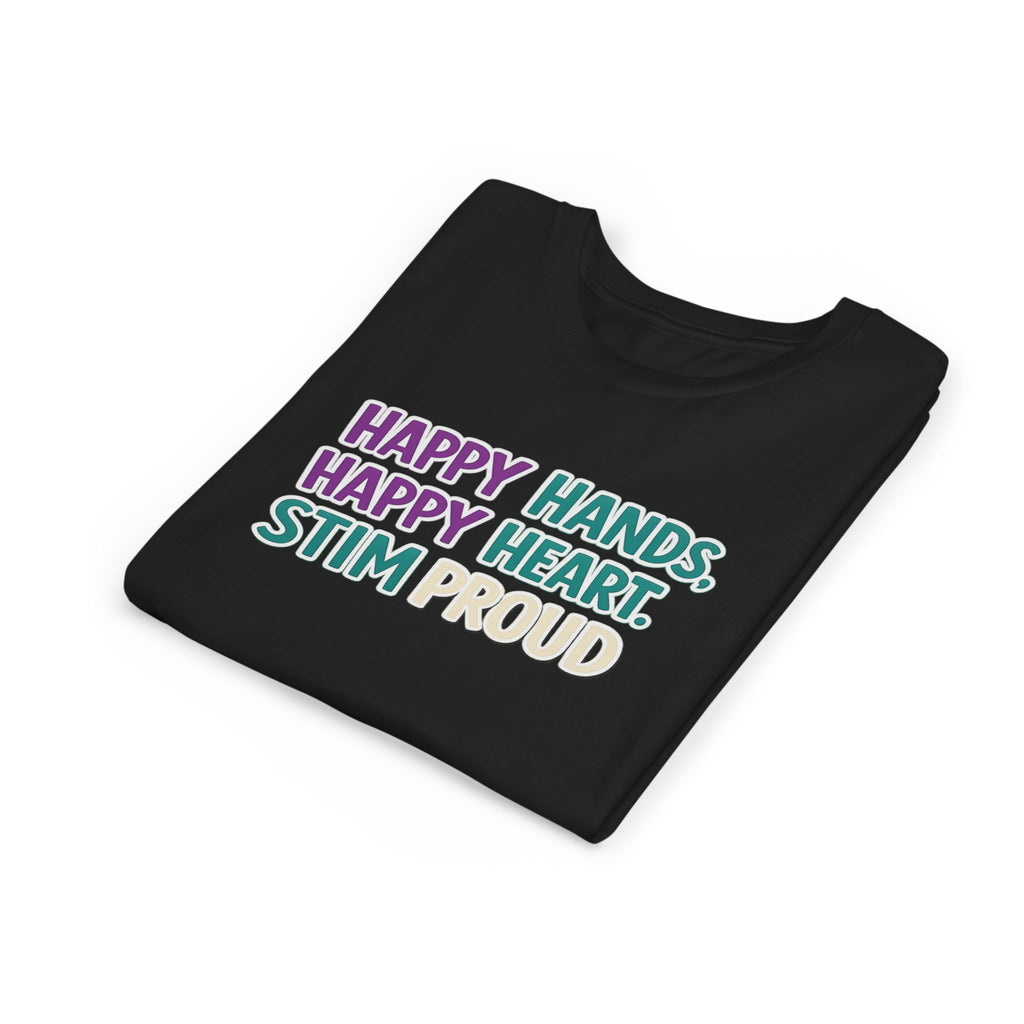 Happy Hands Happy Heart Youth Shirt Stim Proud Autism Awareness T Shirt Sensory Friendly Kids Neurodivergent Special Needs Tee