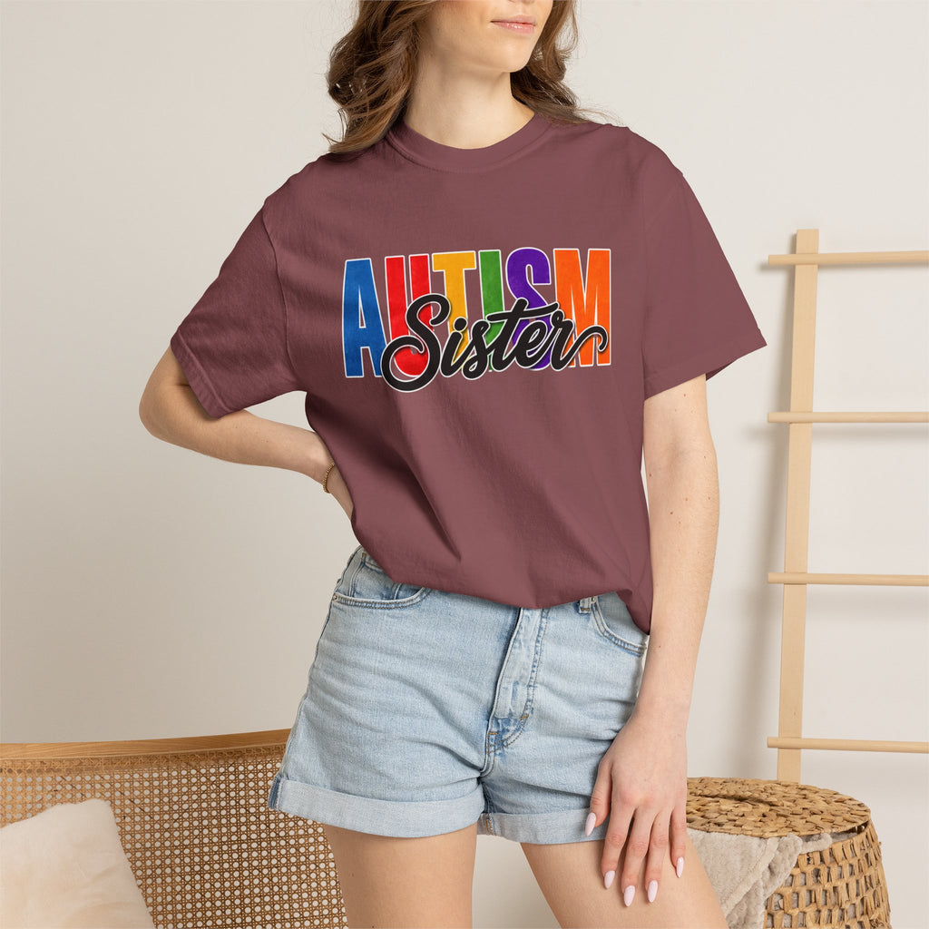 Autism Sister Shirt Proud Autism Sister T Shirt Autism Awareness Autism Acceptance Gift Puzzle Heart Special Needs Sibling Tee