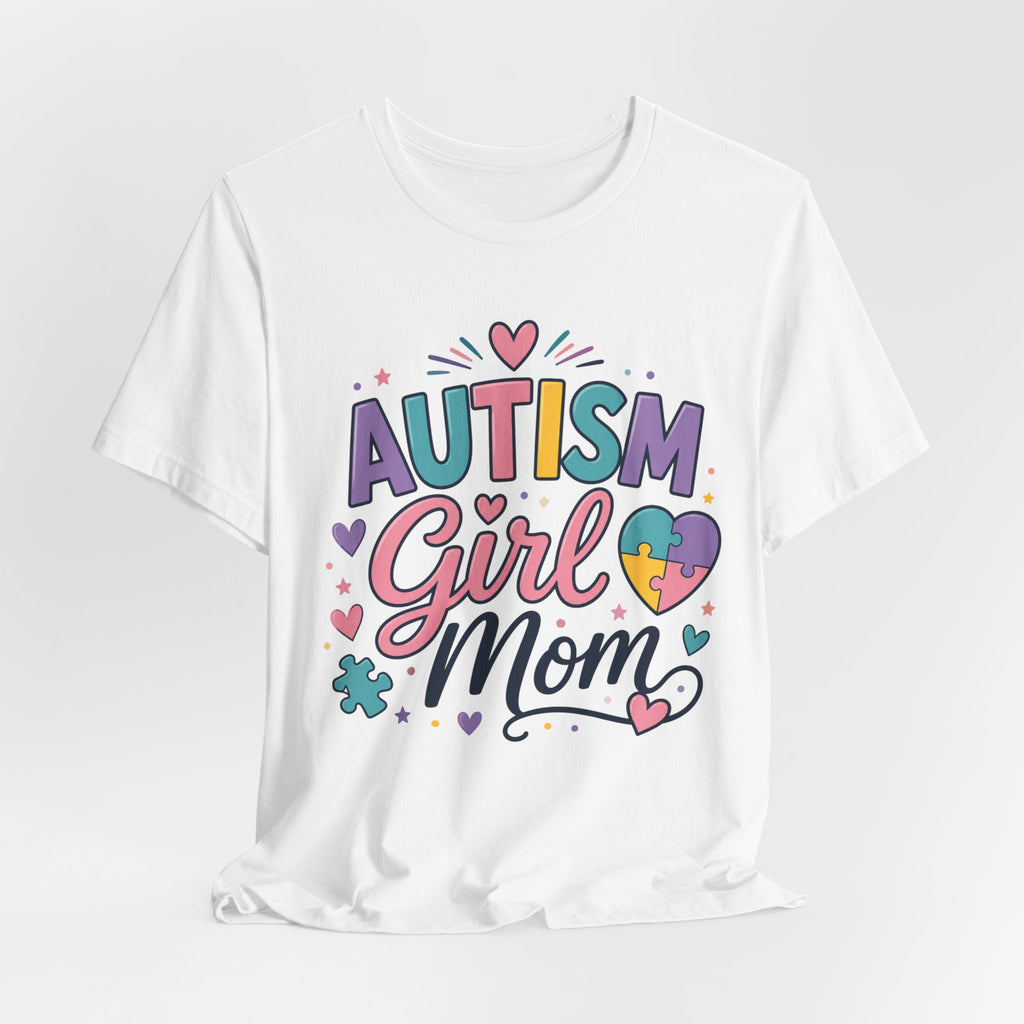Autism Girl Mom T-Shirt | Puzzle Heart Mom Tee, Neurodiversity Support
