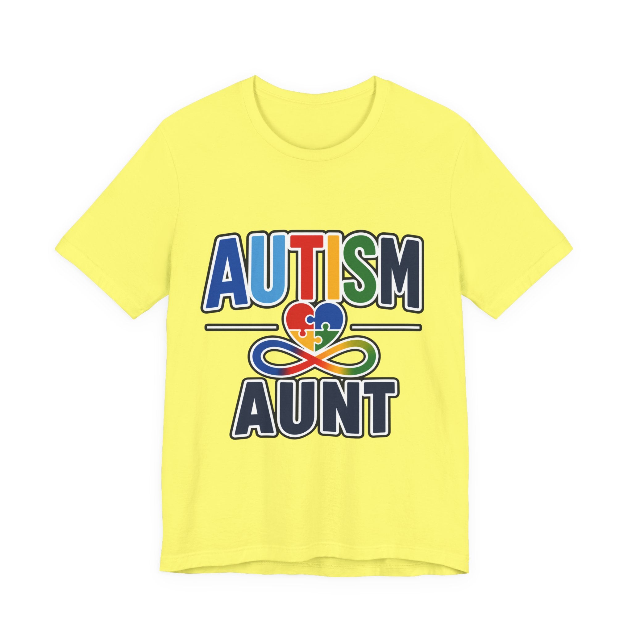 Autism Aunt Shirt | Colorful Puzzle Heart Tee | Autism Acceptance Gift for Aunt | Neurodiversity Awareness T-Shirt | Family Apparel
