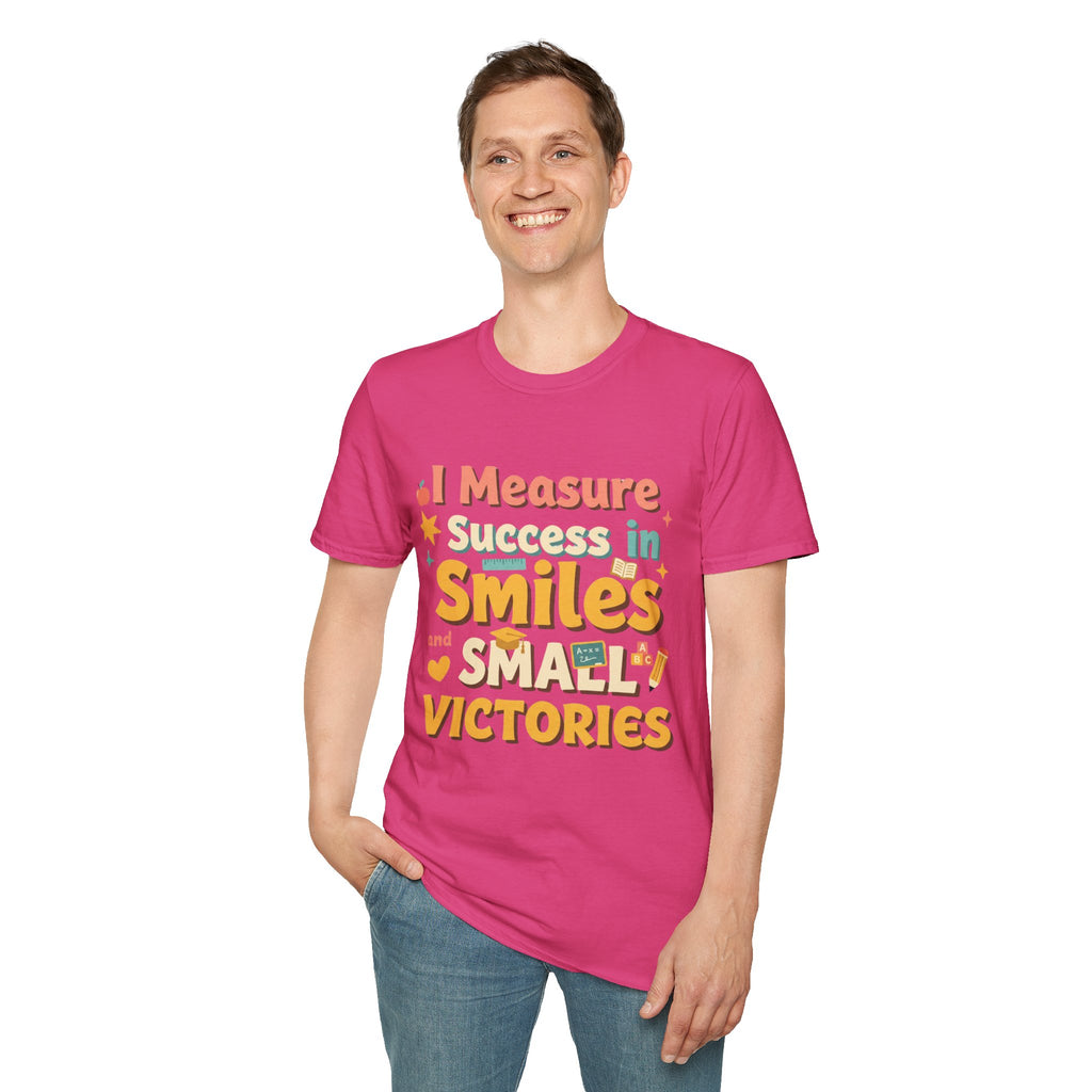 I Measure Success in Smiles Graphic T-Shirt | Positive Quote Tee