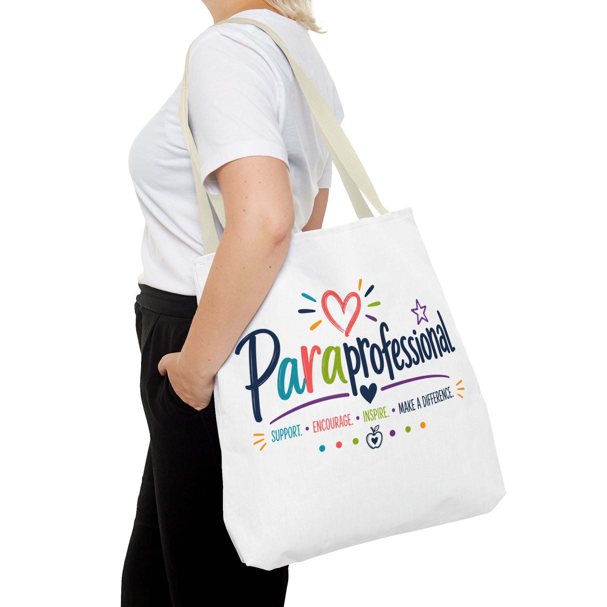 Paraprofessional Heart Logo Tote Bag | School Staff Appreciation