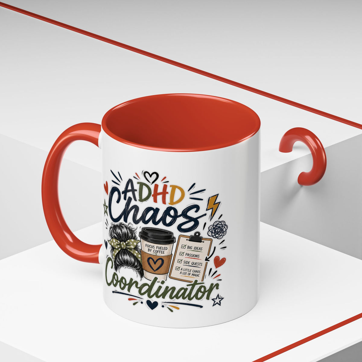 ADHD Chaos Coordinator Mug | Funny ADHD Coffee Mug | Mental Health Awareness Cup | Ceramic Coffee Mug for Moms, Teachers & ADHD Lovers