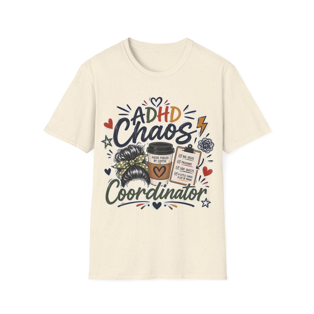 ADHD Chaos Coordinator Shirt | Funny ADHD T-Shirt | ADHD Awareness Graphic Shirt | Mental Health Gift | Coffee & Chaos Apparel