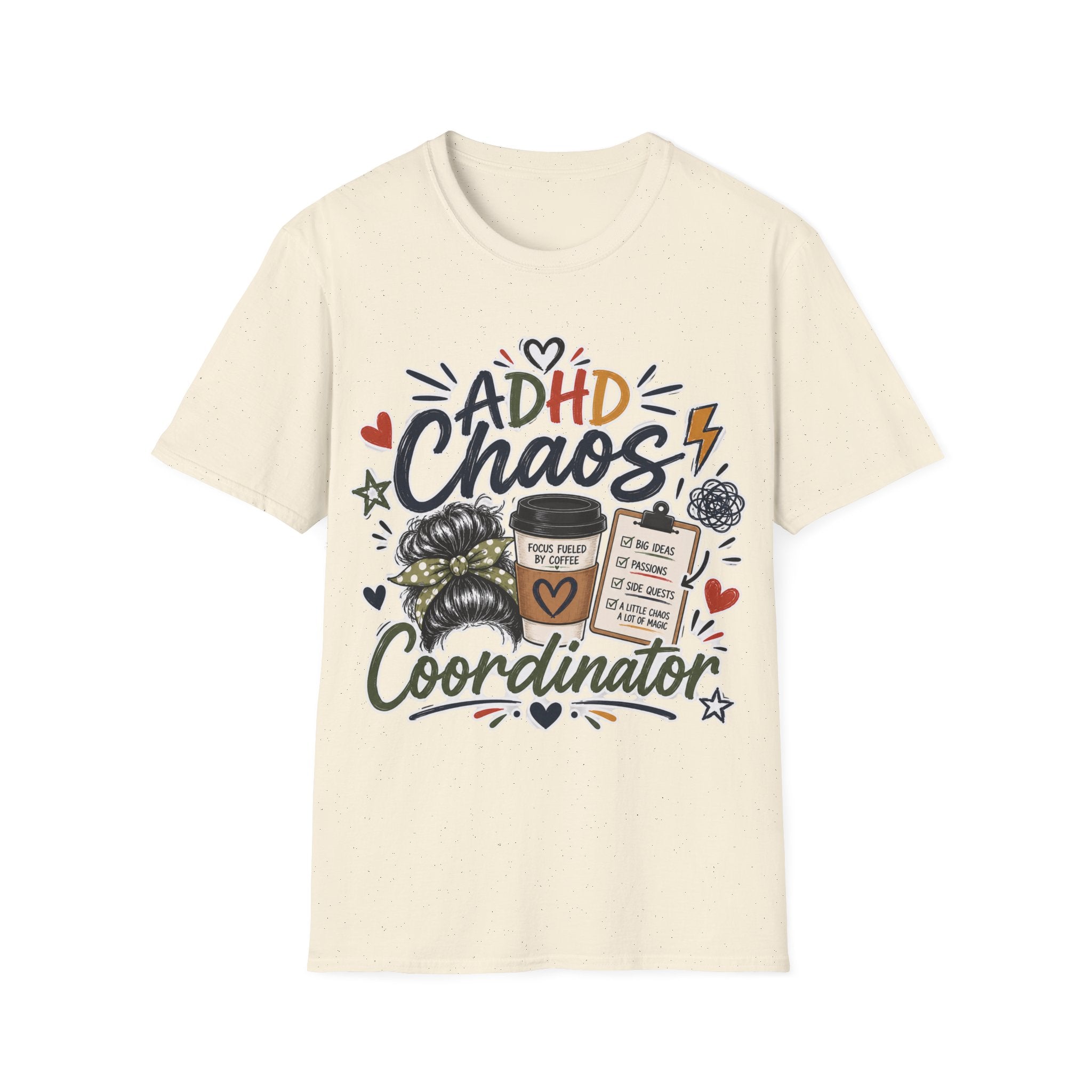 ADHD Chaos Coordinator Shirt | Funny ADHD T-Shirt | ADHD Awareness Graphic Shirt | Mental Health Gift | Coffee & Chaos Apparel