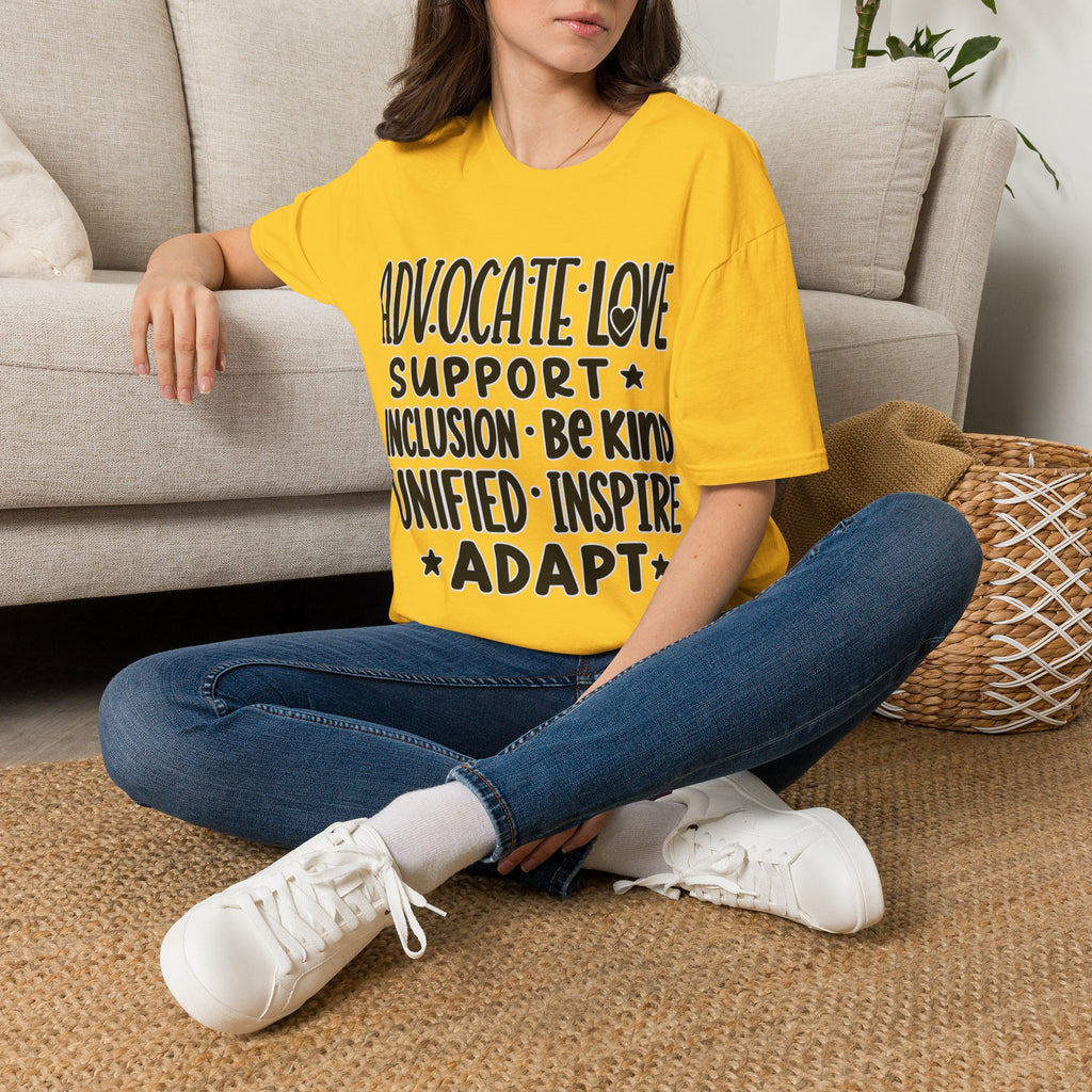 Advocate Support Inclusion Love T-Shirt, Disability Awareness Shirt, Inclusive Typography Tee, Disability Advocate Gift